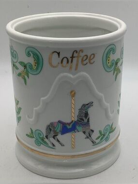 Lenox Carousel Horse Coffee Canister with Gold Script